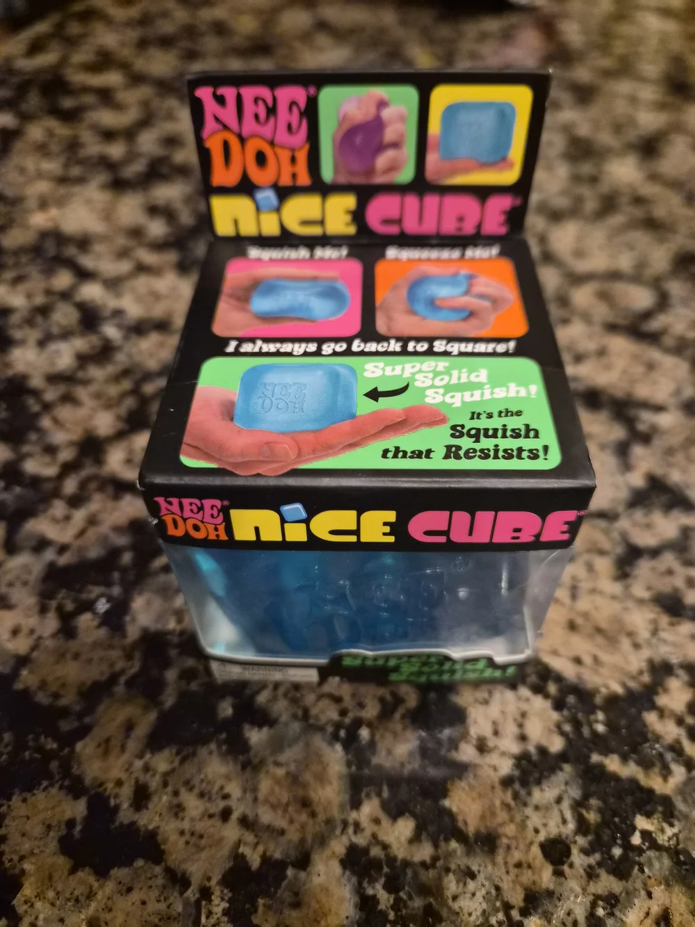 NeeDoh Nice Cube Super Solid Squish - Teal Blue